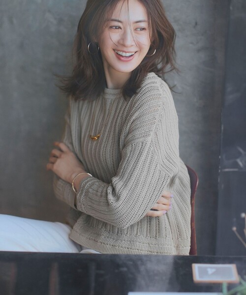 セール】【洗える】コットンギマ ストライプ ニット（ニット/セーター