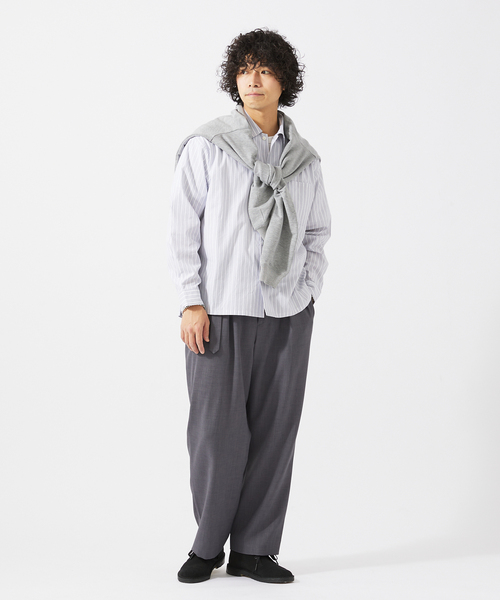 JOURNAL STANDARD relume（ジャーナルスタンダード　レリューム）の「ウォッシャブル バスケット ベルテッドスラックス（スラックス・メンズ・グレー/ブラック/ネイビー・MEDIUM/LARGE）」の9枚目の写真