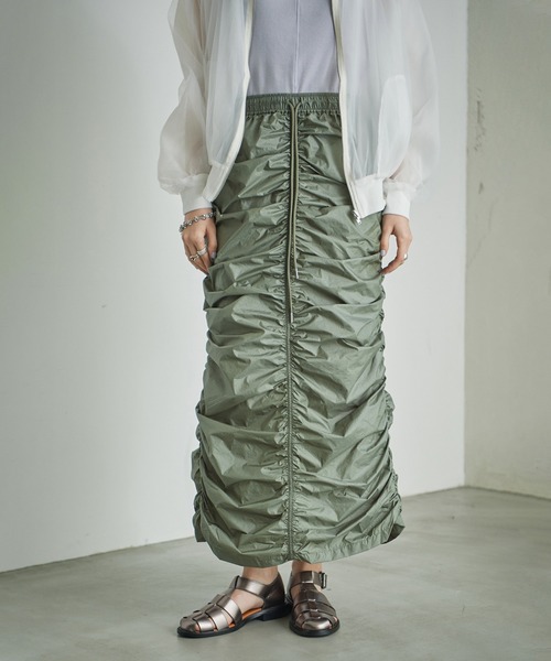vintage シャーリングロングスカート rose jantiques シャーリングロングスカート | c h é m e