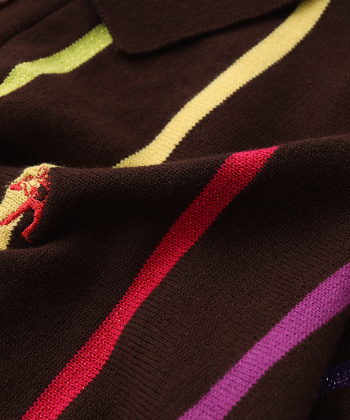 PULP/417EDIFICE(パルプフォーワンセブンエディフィス)の「【SPECIAL GUEST / スペシャルゲスト】SG LINE KNIT CARDIGAN(カーディガン/ボレロ・メンズ・ネイビー/ブラウン・LARGE/MEDIUM)」の8枚目の写真