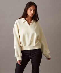 Calvin Klein | スキッパーネック リラックスド プルオーバー(ポロシャツ)