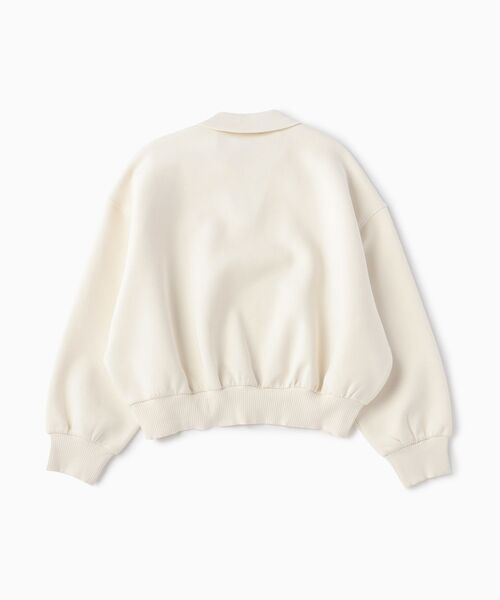 Calvin Klein（カルバン・クライン）の「スキッパーネック リラックスド プルオーバー（ポロシャツ・レディース・アイボリー・XS/S/M）」の7枚目の写真