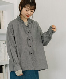 フリル襟ブラウス