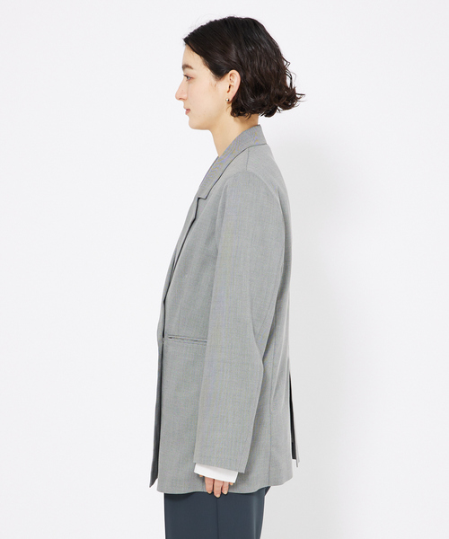 qualite(カリテ)の「シャークスキンダブルジャケット(テーラードジャケット・レディース・ピンクベージュ/グレー・38/36)」の14枚目の写真