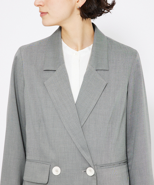 qualite(カリテ)の「シャークスキンダブルジャケット(テーラードジャケット・レディース・ピンクベージュ/グレー・38/36)」の16枚目の写真