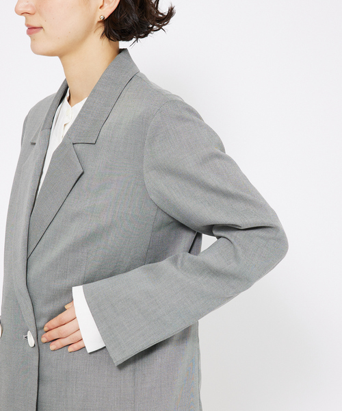 qualite(カリテ)の「シャークスキンダブルジャケット(テーラードジャケット・レディース・ピンクベージュ/グレー・38/36)」の17枚目の写真