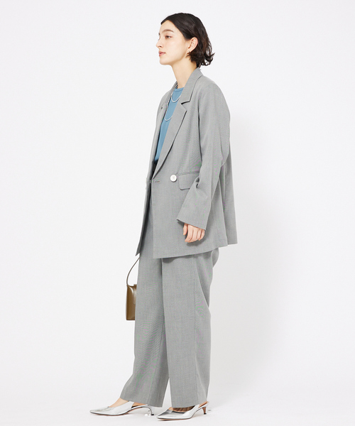 qualite(カリテ)の「シャークスキンダブルジャケット(テーラードジャケット・レディース・ピンクベージュ/グレー・38/36)」の22枚目の写真