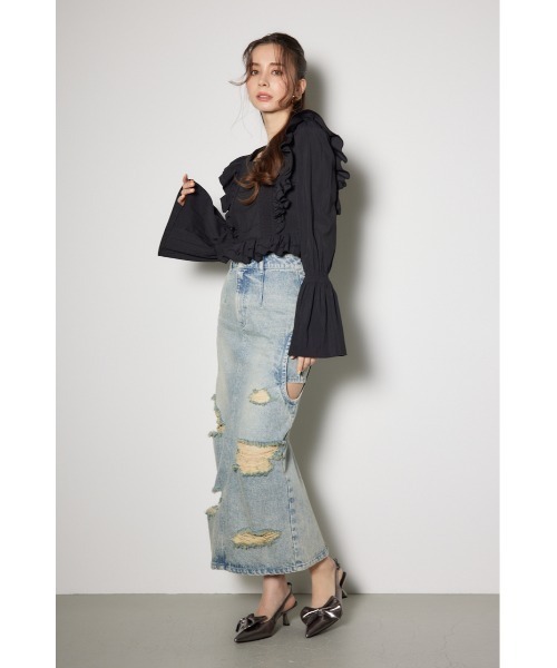 rienda(リエンダ)の「レースラインペプラムブラウス 春服(シャツ/ブラウス・レディース・イエロー/ホワイト/ブラック・SMALL/MEDIUM)」の13枚目の写真