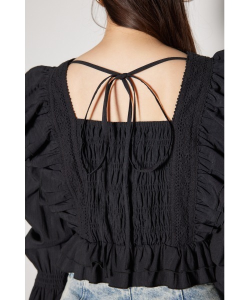 rienda(リエンダ)の「レースラインペプラムブラウス 春服(シャツ/ブラウス・レディース・イエロー/ホワイト/ブラック・SMALL/MEDIUM)」の19枚目の写真