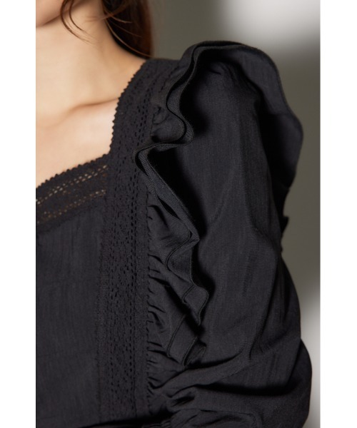 rienda(リエンダ)の「レースラインペプラムブラウス 春服(シャツ/ブラウス・レディース・イエロー/ホワイト/ブラック・SMALL/MEDIUM)」の21枚目の写真