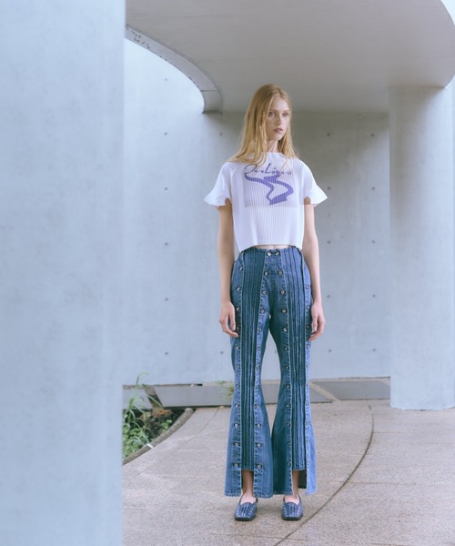 YOHEI OHNO（ヨウヘイオオノ）の「Pleats T-shirt（Tシャツ/カットソー・レディース・ホワイト系その他/ホワイト/ブラック/ブラック系その他・36）」の5枚目の写真