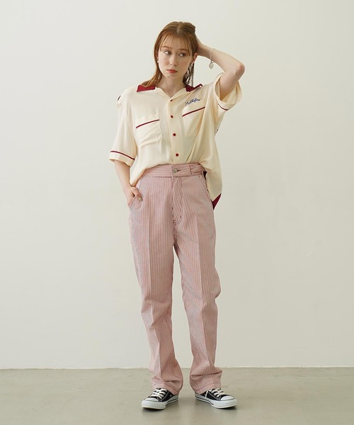 MILKFED.（ミルクフェド）の「CHERRIES BOWLING SHIRTS（シャツ/ブラウス・レディース・グリーン/ブラック/オフホワイト・ONE SIZE）」の7枚目の写真