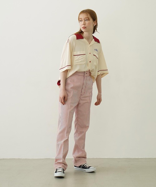 MILKFED.（ミルクフェド）の「CHERRIES BOWLING SHIRTS（シャツ/ブラウス・レディース・グリーン/ブラック/オフホワイト・ONE SIZE）」の8枚目の写真