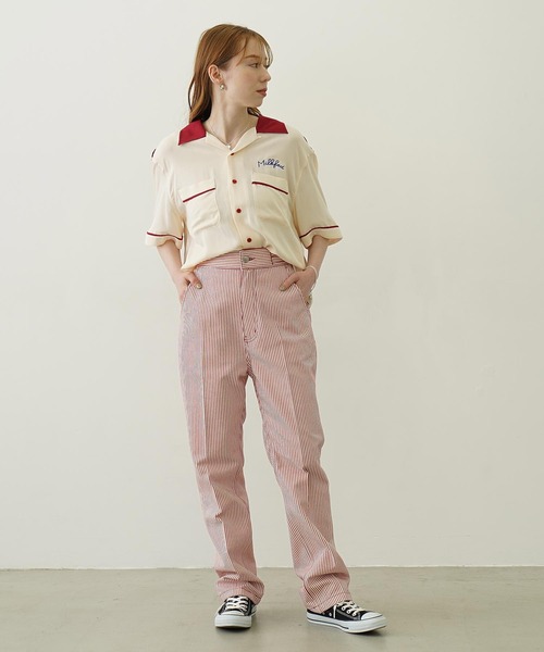 MILKFED.（ミルクフェド）の「CHERRIES BOWLING SHIRTS（シャツ/ブラウス・レディース・グリーン/ブラック/オフホワイト・ONE SIZE）」の9枚目の写真
