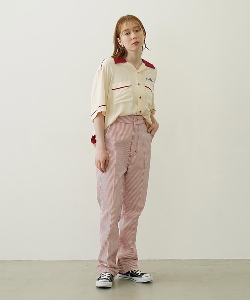 MILKFED.（ミルクフェド）の「CHERRIES BOWLING SHIRTS（シャツ/ブラウス・レディース・グリーン/ブラック/オフホワイト・ONE SIZE）」の10枚目の写真