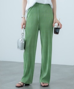 gingham check pleats pants / セルフカット可能なギンガムチェック 