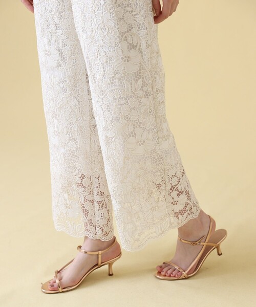 ANAYI（アナイ）の「ケミカルレースタックパンツ〈セットアップ対応商品〉（その他パンツ・レディース・ホワイト/ブラック・36/38）」の4枚目の写真