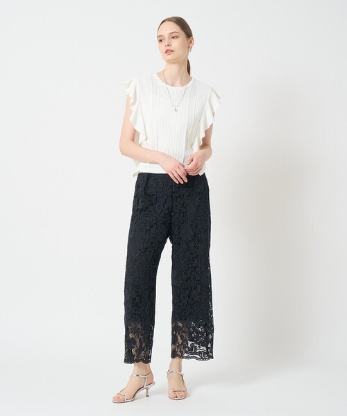 ANAYI（アナイ）の「ケミカルレースタックパンツ〈セットアップ対応商品〉（その他パンツ・レディース・ホワイト/ブラック・36/38）」の18枚目の写真