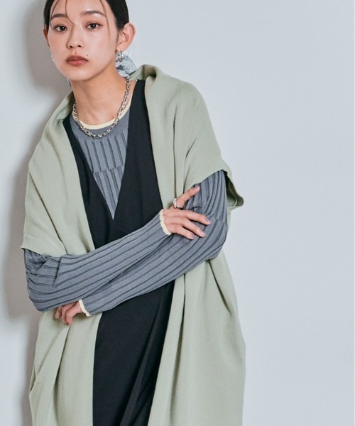 W:Huku(フーク)の「【冷房対策】ショールカラー コットンニット カーディガン(カーディガン/ボレロ・レディース・ブラック/チャコール/ライトグレー・FREE)」の12枚目の写真