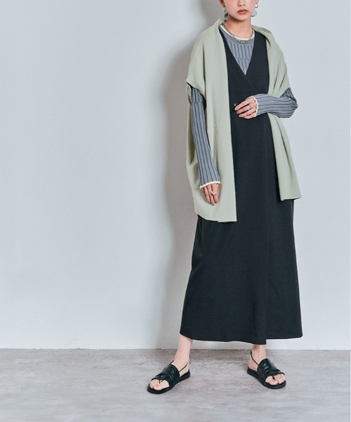 W:Huku(フーク)の「【冷房対策】ショールカラー コットンニット カーディガン(カーディガン/ボレロ・レディース・ブラック/チャコール/ライトグレー・FREE)」の14枚目の写真
