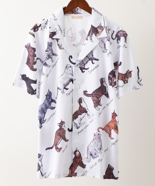 ABBEY MARKET(アビーマーケット)の「Purr Purr ルーズシルエット 猫総柄 とろみ 半袖シャツ(シャツ/ブラウス・レディース・その他1・MEDIUM)」の4枚目の写真