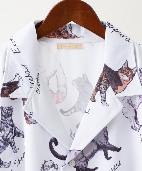 ABBEY MARKET(アビーマーケット)の「Purr Purr ルーズシルエット 猫総柄 とろみ 半袖シャツ(シャツ/ブラウス・レディース・その他1・MEDIUM)」の5枚目の写真