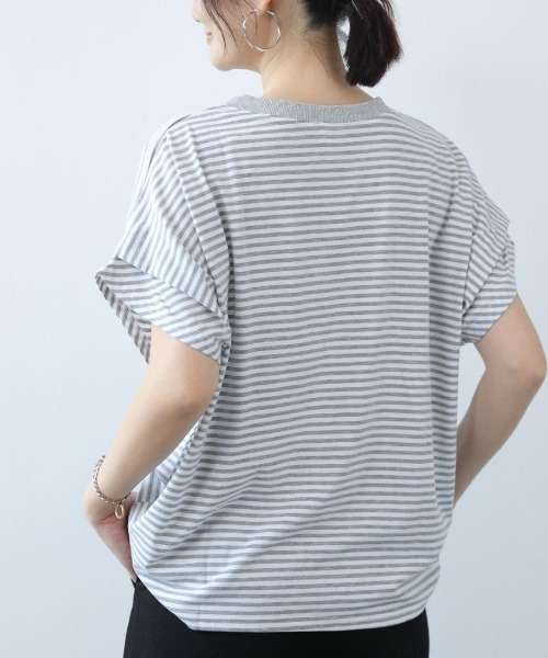 maison de LATIR(メゾンドラティール)の「タックスリーブ半袖カットソー(Tシャツ/カットソー・レディース・ブラウン/ホワイト/ネイビー/グレー/ブラック系その他/ブラック・ONESIZE)」の10枚目の写真