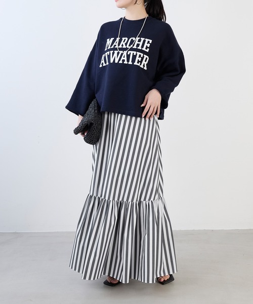 MICA&DEAL（マイカ＆ディール）の「ストライプマキシティアードスカート（スカート・レディース・ブラック・FREE）」の11枚目の写真