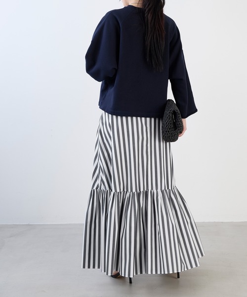 MICA&DEAL（マイカ＆ディール）の「ストライプマキシティアードスカート（スカート・レディース・ブラック・FREE）」の18枚目の写真