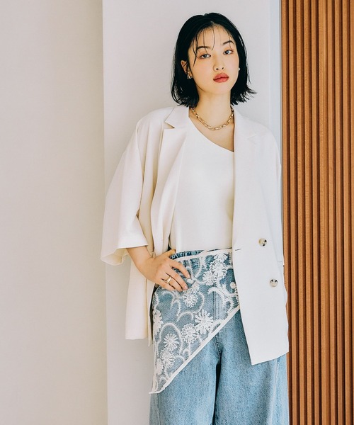 LEPSIM（レプシィム）の「マルチWAYレーススカーフ　321508（ストール/ショール・レディース・ホワイト/アイボリー・ONE SIZE）」の2枚目の写真