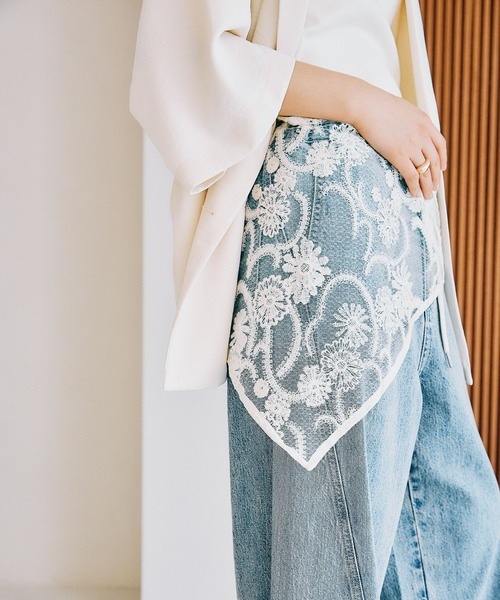 LEPSIM（レプシィム）の「マルチWAYレーススカーフ　321508（ストール/ショール・レディース・ホワイト/アイボリー・ONE SIZE）」の19枚目の写真