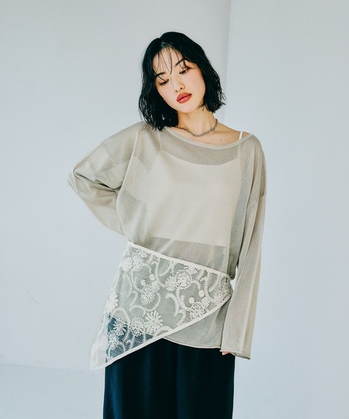 LEPSIM（レプシィム）の「マルチWAYレーススカーフ　321508（ストール/ショール・レディース・ホワイト/アイボリー・ONE SIZE）」の21枚目の写真