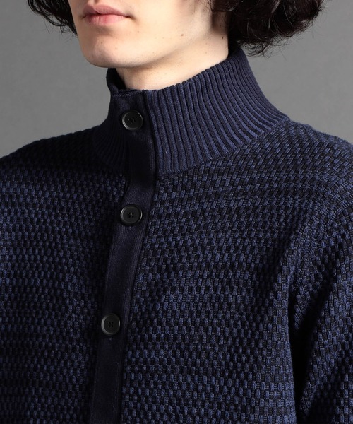 MONSIEUR NICOLE（ムッシュニコル）の「ジオメトリックジャカード スタンドニットブルゾン（ニット/セーター・メンズ・ベージュ/ホワイト/チャコールグレー/ブラック/ネイビー/ボルドー・MEDIUM/LARGE/X-LARGE）」の9枚目の写真