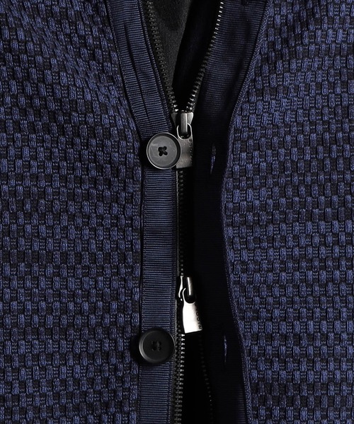 MONSIEUR NICOLE（ムッシュニコル）の「ジオメトリックジャカード スタンドニットブルゾン（ニット/セーター・メンズ・ベージュ/ホワイト/チャコールグレー/ブラック/ネイビー/ボルドー・MEDIUM/LARGE/X-LARGE）」の13枚目の写真