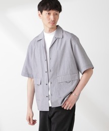 美品 00s 45rpm& オープンカラーシャツ 2 青白ギンガムチェック 東京ナチュラルハイキングクラブ ギンガムチェック バンドカラー