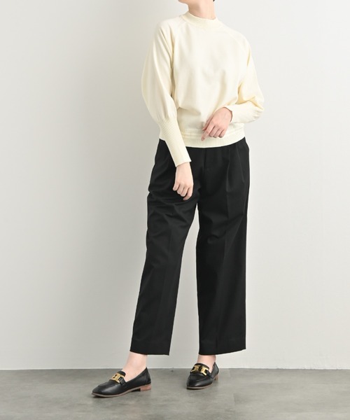 aunt lily(アントリリー)の「ラグランハイネックプルオーバー(Tシャツ/カットソー・レディース・ブラック/オフホワイト/ブルー/グレー・S/L/LL/M)」の2枚目の写真