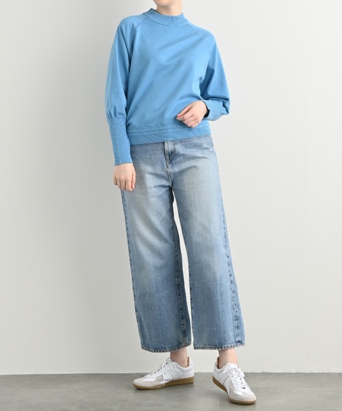 aunt lily(アントリリー)の「ラグランハイネックプルオーバー(Tシャツ/カットソー・レディース・ブラック/オフホワイト/ブルー/グレー・S/L/LL/M)」の1枚目の写真
