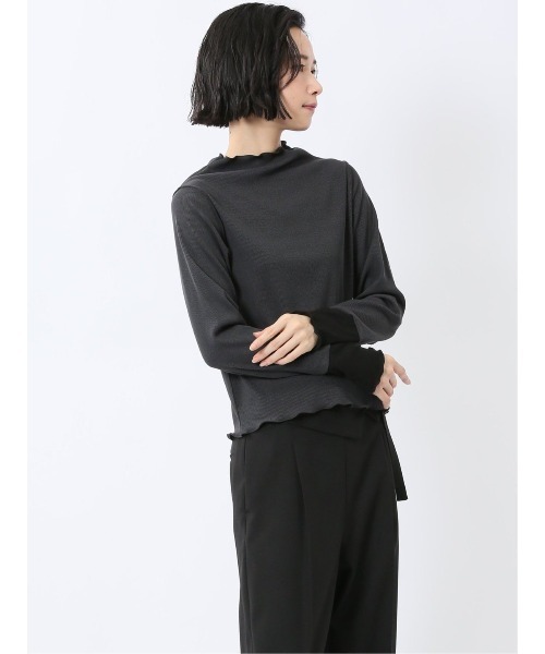 m.f.editorial（エムエフエディトリアル）の「【ストレッチ】m.f.エディトリアル レディース テレコ 長袖レイヤードインナー（Tシャツ/カットソー・レディース・ブラック/ホワイト/グレー系その他2/ベージュ・MEDIUM/LARGE）」の8枚目の写真