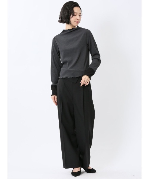 m.f.editorial（エムエフエディトリアル）の「【ストレッチ】m.f.エディトリアル レディース テレコ 長袖レイヤードインナー（Tシャツ/カットソー・レディース・ブラック/ホワイト/グレー系その他2/ベージュ・MEDIUM/LARGE）」の9枚目の写真