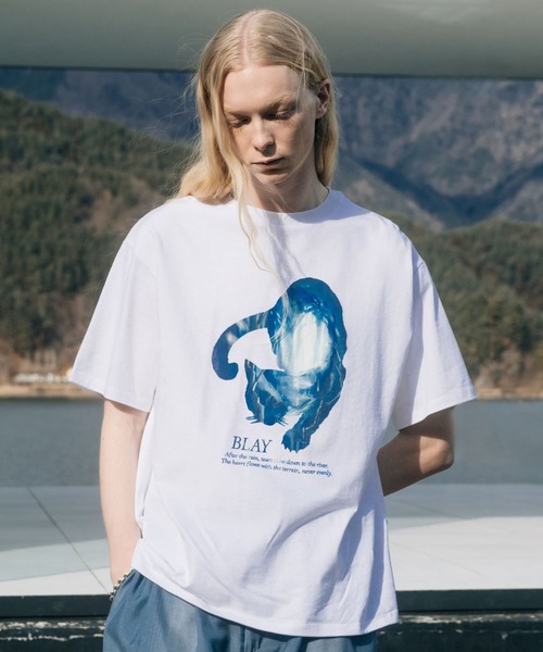 BLAYMORE（ブレイモア）の「【BLAYMORE】Tears-Cat Graphic T / 猫 コレクションTシャツ（Tシャツ/カットソー・メンズ・ブラック/ホワイト・M/S）」の4枚目の写真