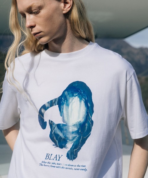 BLAYMORE（ブレイモア）の「【BLAYMORE】Tears-Cat Graphic T / 猫 コレクションTシャツ（Tシャツ/カットソー・メンズ・ブラック/ホワイト・M/S）」の5枚目の写真