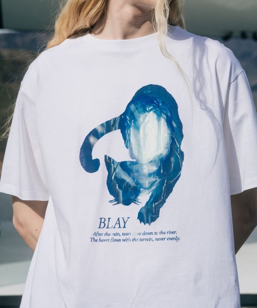 BLAYMORE（ブレイモア）の「【BLAYMORE】Tears-Cat Graphic T / 猫 コレクションTシャツ（Tシャツ/カットソー・メンズ・ブラック/ホワイト・M/S）」の6枚目の写真