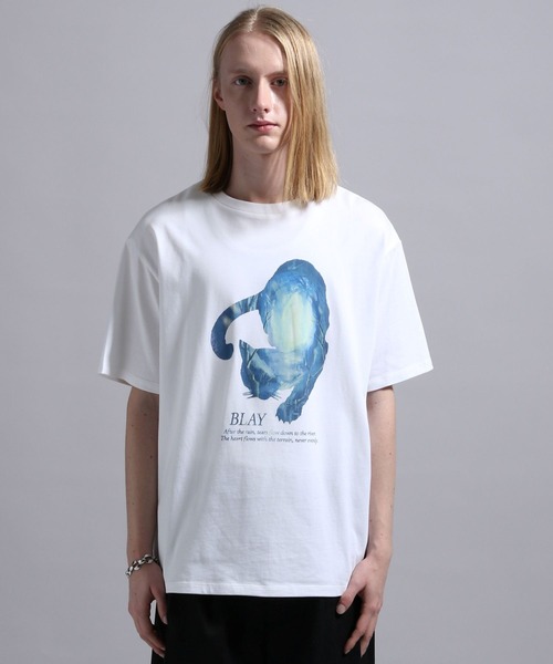 BLAYMORE（ブレイモア）の「【BLAYMORE】Tears-Cat Graphic T / 猫 コレクションTシャツ（Tシャツ/カットソー・メンズ・ブラック/ホワイト・M/S）」の12枚目の写真