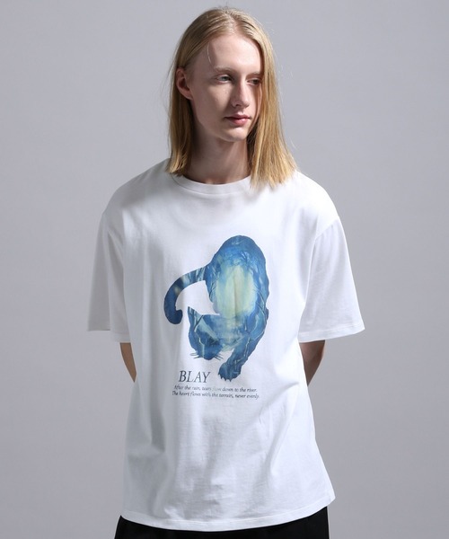 BLAYMORE（ブレイモア）の「【BLAYMORE】Tears-Cat Graphic T / 猫 コレクションTシャツ（Tシャツ/カットソー・メンズ・ブラック/ホワイト・M/S）」の13枚目の写真