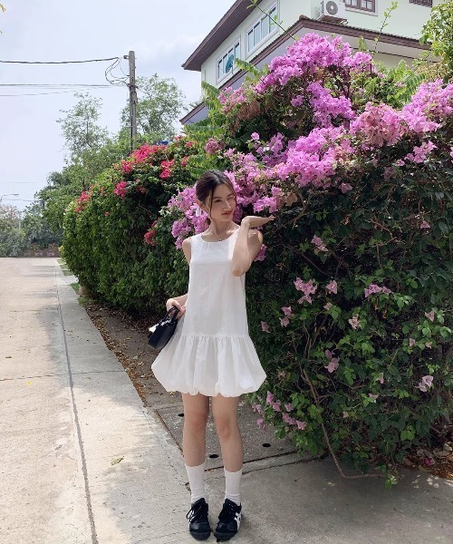 バルーン シルエット ノースリーブ ワンピース（ワンピース）｜DEVICE