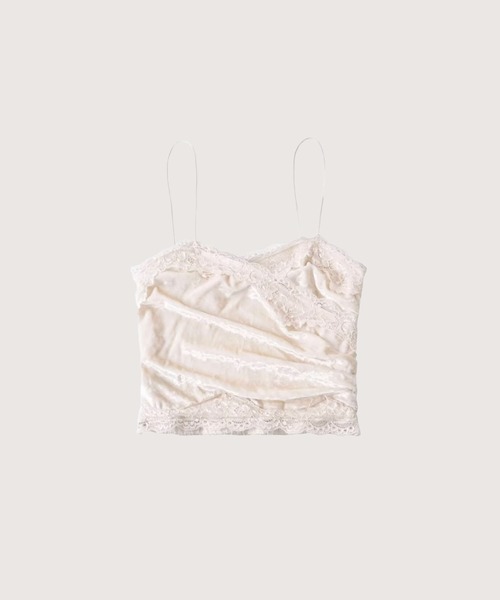 LA POMME petit(ラポミ・プチ)の「Romantic Lace Piping Cami(キャミソール・レディース・ホワイト/ブラック/ピンク・FREE)」の2枚目の写真
