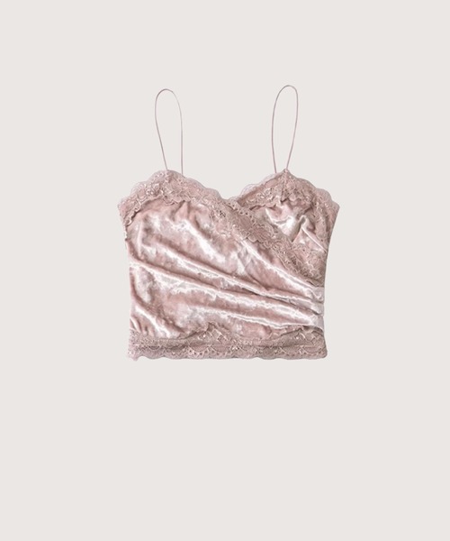 LA POMME petit(ラポミ・プチ)の「Romantic Lace Piping Cami(キャミソール・レディース・ホワイト/ブラック/ピンク・FREE)」の1枚目の写真