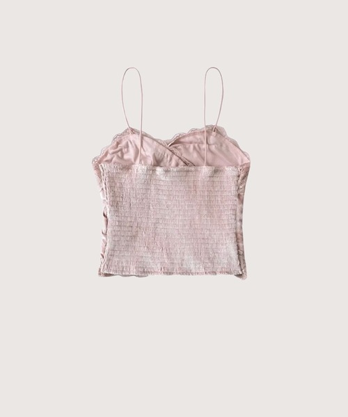 LA POMME petit(ラポミ・プチ)の「Romantic Lace Piping Cami(キャミソール・レディース・ホワイト/ブラック/ピンク・FREE)」の4枚目の写真