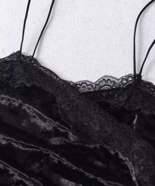 LA POMME petit(ラポミ・プチ)の「Romantic Lace Piping Cami(キャミソール・レディース・ホワイト/ブラック/ピンク・FREE)」の5枚目の写真