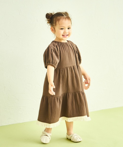 sea and shells by pairmanon（シーアンドシェルズバイペアマノン）の「【sea and shells by pairmanon】フリンジ付き ティアード ワンピース（その他ベビーウェア・キッズ・ブラウン/グリーン系その他/アイボリー・100/110/80/90）」の3枚目の写真